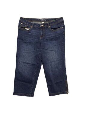 Sonoma Size 12 LifeStyle Denim Modern Fit Capri Blue Zip Cuff Straight